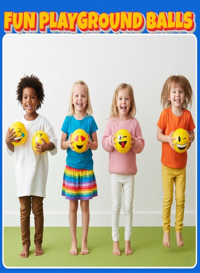 كرات كيدي لوت النطاطة ذات الوجوه السعيدة مقاس 5 بوصات للأطفال الصغار (عبوة من 5 كرات) - كرات لعب بتصاميم مرحة 5 - كرات لعب خفيفة الوزن، هدايا للأولاد والبنات - Image 4