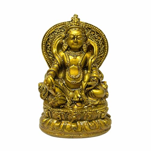 GJ Kuber Murti Kuber Statue Kuber Idol for Home & Shop | Kubera Figurine Home Decor Showpiece & Gift Item | Lakshmi Kubera Murti for Wealth & Money Attraction, Resin, Brown - Image 1