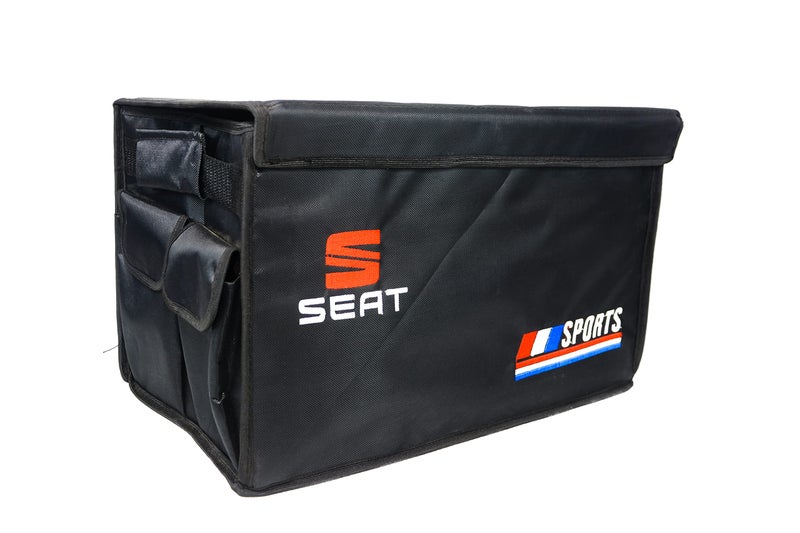 Seat Deluxe Trunk Cargo Organizer Heavy Duty Folding Caddy Storage Collapse Bag Bin for Auto Car Truck - Image 2