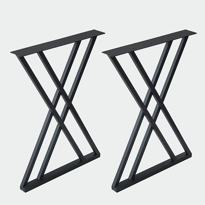DECORILA Metal Legs for Table fruniture Heavy Duty Square Tube Iron Desk Legs 28 Height 18 Wide Industrial Furniture Legs for Home Office fruniture Legs X Shape Pack of 2 only Legs - Image 1