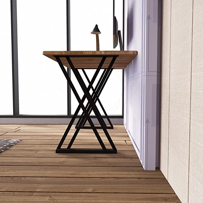 DECORILA Metal Legs for Table fruniture Heavy Duty Square Tube Iron Desk Legs 28 Height 18 Wide Industrial Furniture Legs for Home Office fruniture Legs X Shape Pack of 2 only Legs - Image 4