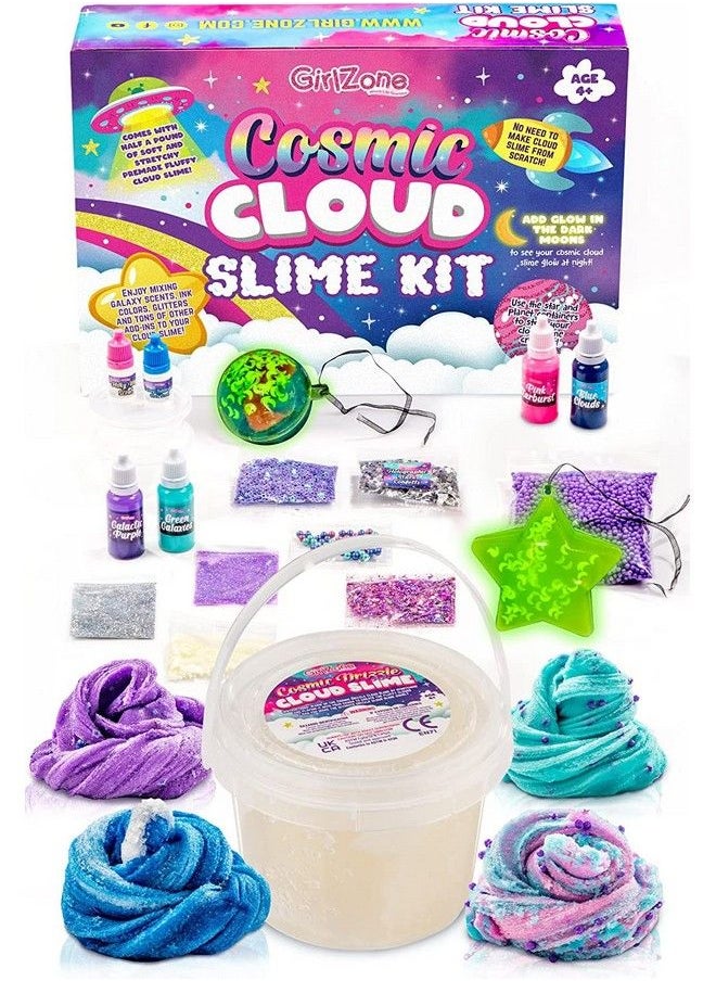 GirlZone Cosmic Cloud Slime Kit Premade Galaxy Slime Kit For Girls With Slime Glitter And Inks Slime Fun Straight Out Of The Tub Great Gift Idea  - Image 1