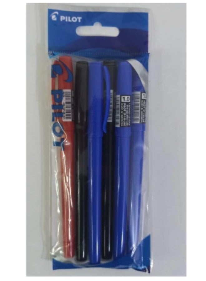 بايلوت قلم حبر جاف بايلوت بي بي 1 ارتي مقاس 1.0 , 6 حبة