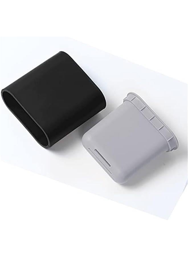 مجموعة فرشاة مرحاض سيليكون مزدوجة مع حامل، فرش لتنظيف المرحاض مع حامل، لون أسود - Image 5