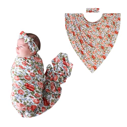 Posh Peanut Swaddle Blanket + Headband Set - Soft Newborn Swaddle Doubles As a Stroller, Receiving Blanket, and Nursing Cover - Matching Baby Swaddles & Headbands for Everyday - Image 1