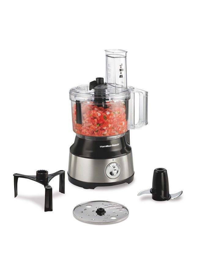 Hamilton Beach Hamilton Beach Food Processor & Vegetable Chopper for Slicing, Shredding, Mincing, and Puree, 10 Cups + Easy Clean Bowl Scraper, Black and Stainless Steel (70730)  - Image 1