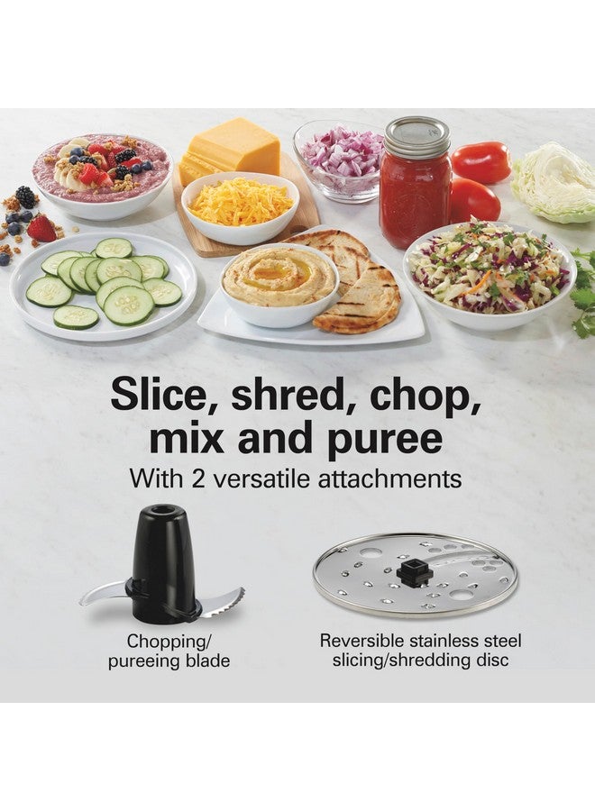 Hamilton Beach Hamilton Beach Food Processor & Vegetable Chopper for Slicing, Shredding, Mincing, and Puree, 10 Cups + Easy Clean Bowl Scraper, Black and Stainless Steel (70730)  - Image 3