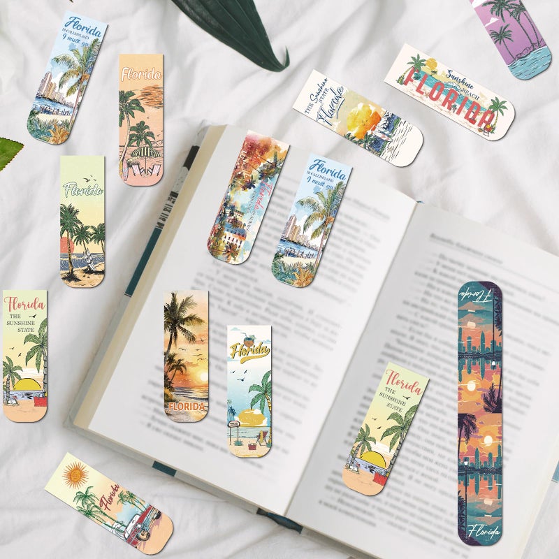Wxiben Florida Magnetic Bookmark Gifts - 48PCS Traveling City Magnetic Bookmarks USA City Book Marks Page Magnets Marker Clip for Women Book Lovers Traveler Students Teacher Florida Souvenirs Gift - Image 5