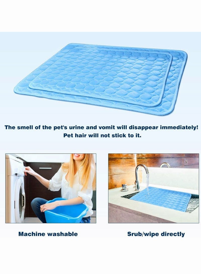 Washable Dog Cooling Mat Ice Silk Pet Self Cooling Pad Blanket - Image 2