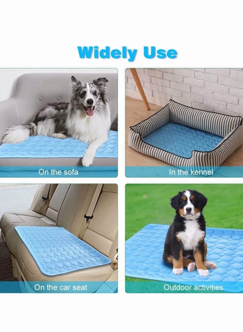 Washable Dog Cooling Mat Ice Silk Pet Self Cooling Pad Blanket - Image 5
