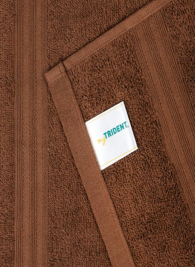 MYTRIDENT Celebration Towels for Bath Large Size, 4 PC Towel Set, 1 Bath, 1 Small Bath, 2 Hand, Cafe Noir - Image 5