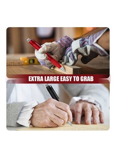 KASTWAVE 6Pcs Jumbo Ballpoint Pens, Easy Grip Large Fat Pens with 10pcs Refills, Enhanced Writing Stability for Arthritis Elderly, Large Retractable Black Ink Pen for Warehouse, Funny Party Favors Huge Pens  - Image 3