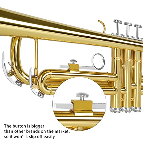 EASTROCK Bb Trumpet Standard Trumpet Set with Carrying Case,Gloves, 7C Mouthpiece and Cleaning Kit (Gold) - Image 4