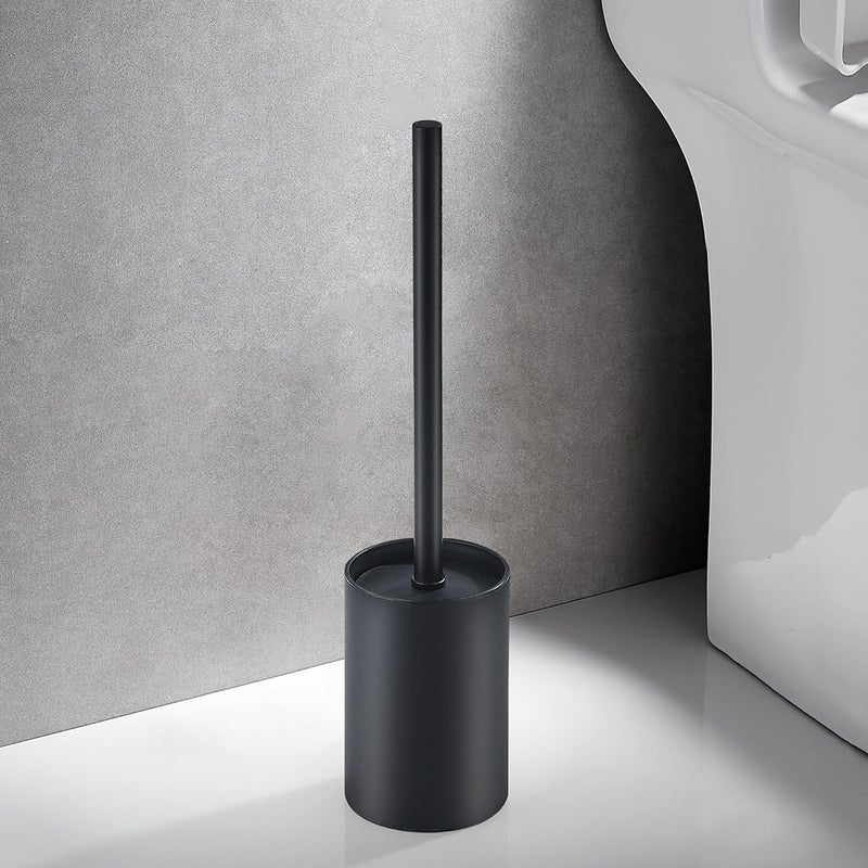 BRIMIX Toilet Brush with Holder Set Stainless Steel 304 Toilet Cleaning Brush for Bathroom Round Floor Standing Toilet Bowl Brush (Black) - Image 5