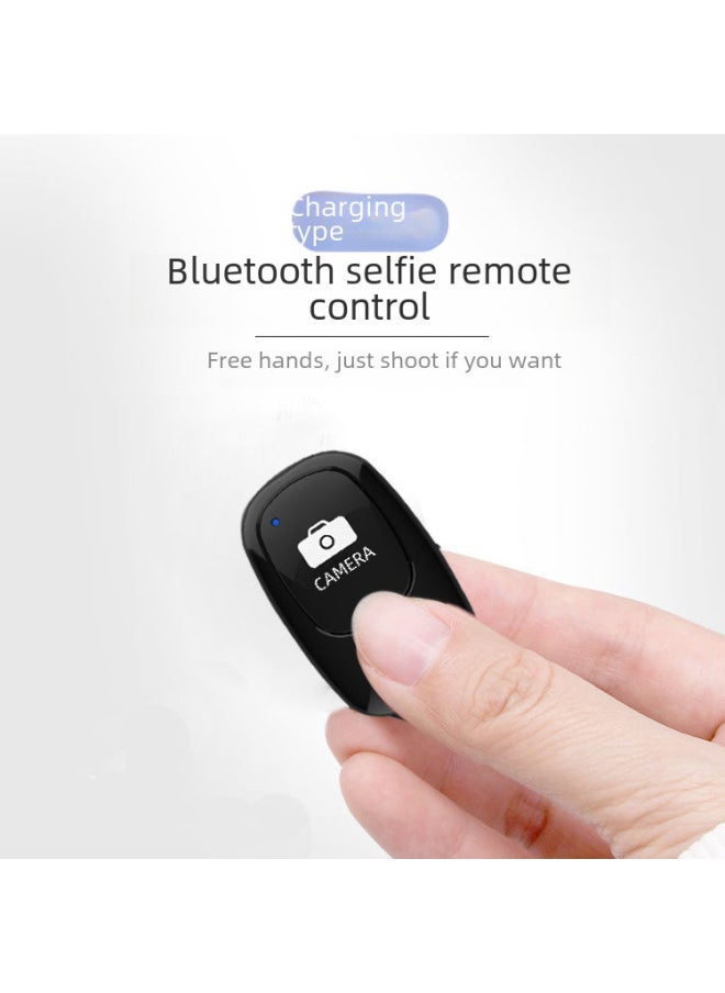 Rechargeable Wireless Bluetooth Selfie Device Mobile Phone Remote Controller Live Broadcast Photography Shutter Controller-Color:White-boutique Bag (including Charging Line) - Image 1