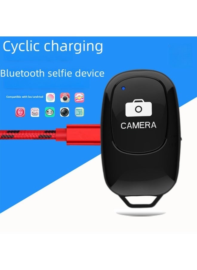 Rechargeable Wireless Bluetooth Selfie Device Mobile Phone Remote Controller Live Broadcast Photography Shutter Controller-Color:White-boutique Bag (including Charging Line) - Image 3
