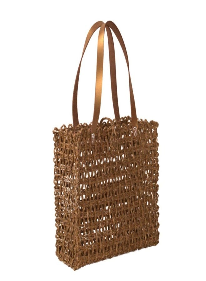 KADAM HAAT Handmade Sabai Zari Mesh Bag (Large) - Image 1