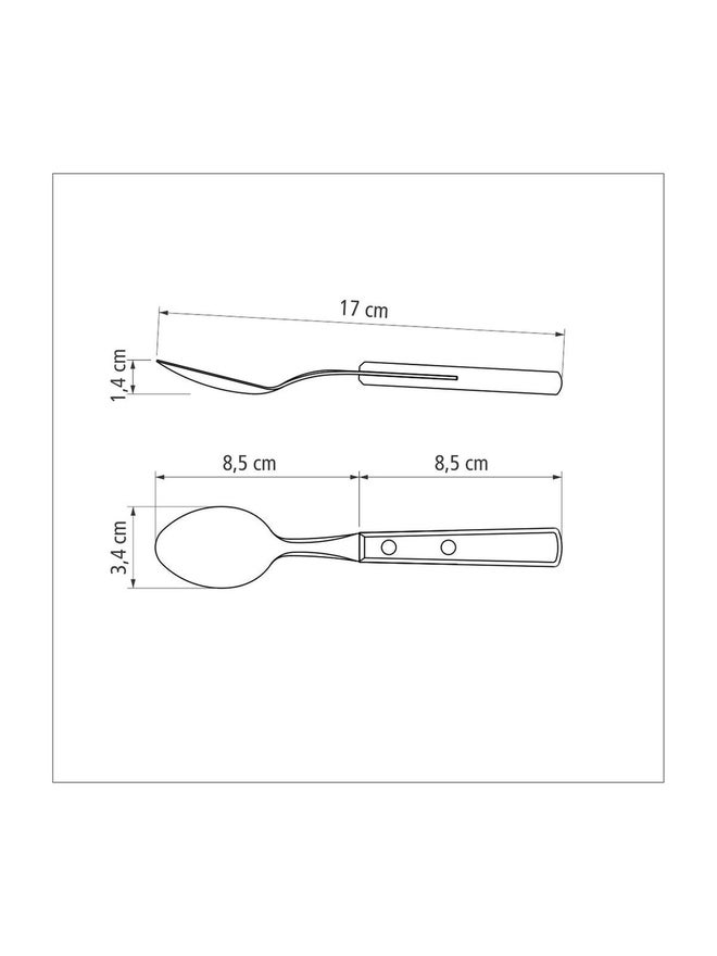 ترامونتينا ملعقة حلوى ترامونتينا ستانلس ستيل بمقبض بولي وود بني معالج - Image 3