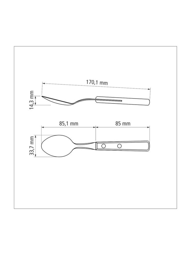 ترامونتينا ملعقة حلوى ترامونتينا ستانلس ستيل بمقبض بولي وود بني معالج - Image 4