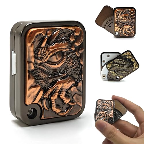 HIDEDC Evil Dragon Fidget Slider EDC Fidget Toys Adults Sensory Toy Haptic Slider Home Office Gadgets Executive Desk Toy for Keep Focus Stress Relief Gift for Him CopperBrass - Image 1