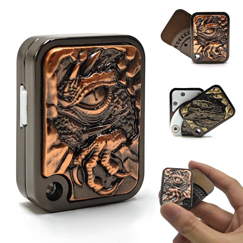 HIDEDC Evil Dragon Fidget Slider EDC Fidget Toys Adults Sensory Toy Haptic Slider Home Office Gadgets Executive Desk Toy for Keep Focus Stress Relief Gift for Him CopperBrass - Image 3