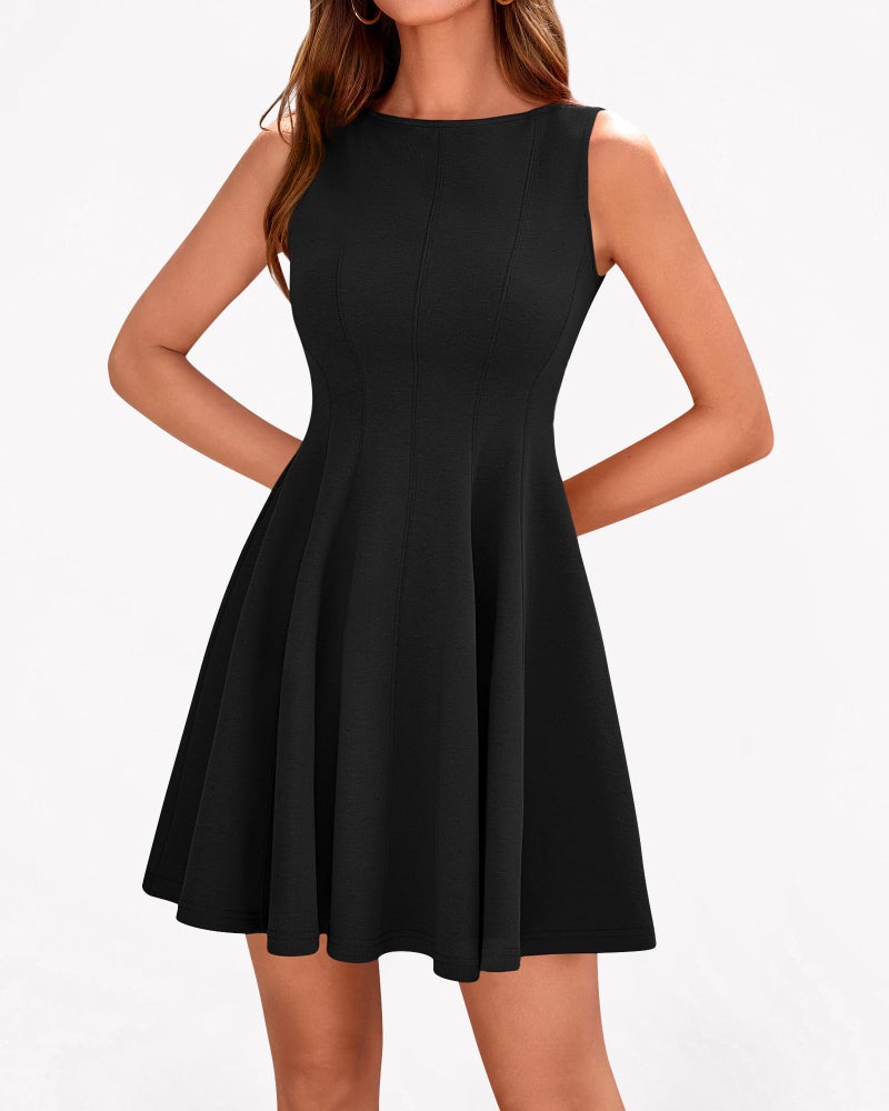 BTFBM Spring Dresses for Women 2026 Elegant Classy A Line Casual Graduation Business Work Party Cocktail Short Dress(Black, Small) - Image 5