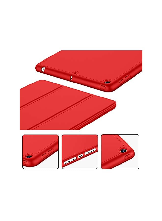 DUSALA iPad 9.7 Case (2018/2017 Model, 6th/5th Generation), Smart Cover with Pencil Holder and Soft Baby Skin Silicone Back and Full Body Protection, Auto Wake/Sleep Cover (Red) - Image 3