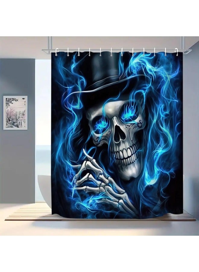 Plaid Waterproof Shower Curtain, Mildew-proof Bathroom Toilet Shower Parion Curtain
