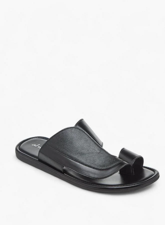 Al Waha Black Men Toe Loop  Arabic Sandals Ramadan Collection for Men | Best Price UAE