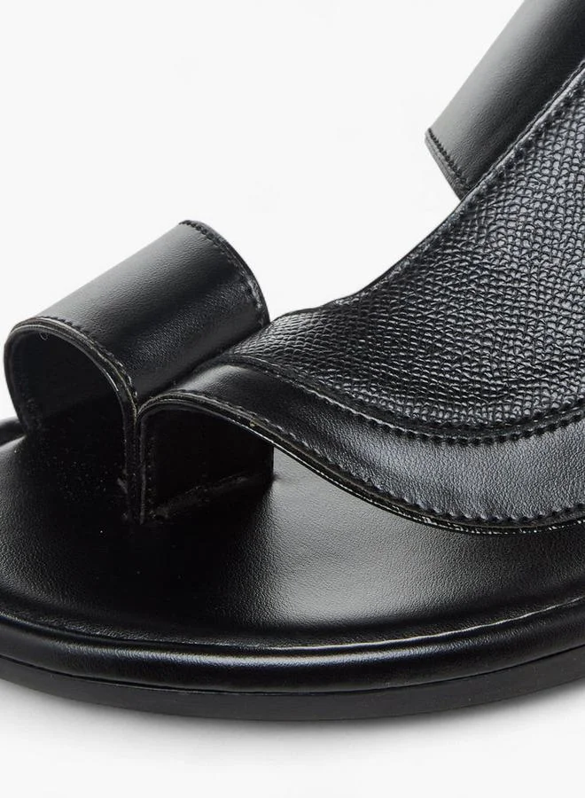 Al Waha Black Men Toe Loop  Arabic Sandals Ramadan Collection for Men | Best Price UAE