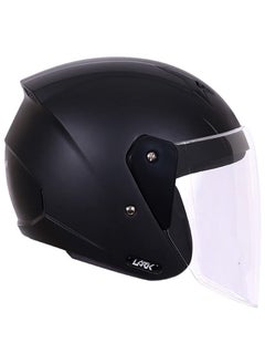 TVS TVS Open Face Helmet for Men and Women, ISI DOT Certified, Matt Finish, Clear Visor, Size L, Black Colour  - Image 3