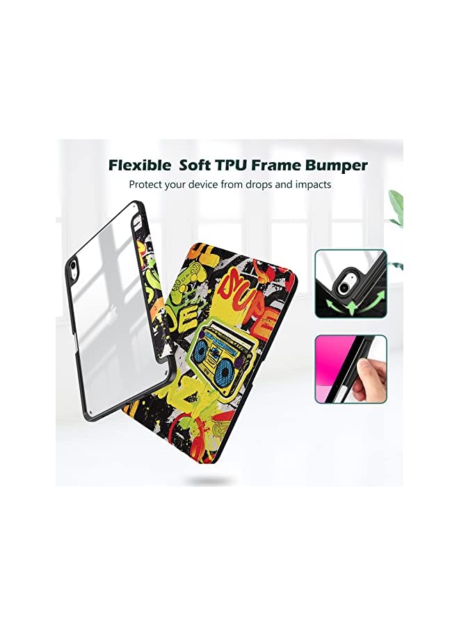 Procases ProCase for iPad 10th Gen Case with Pencil Holder 2022 iPad 10.9 Inch Case, Clear Transparent Back Shell Trifold Protective Cases Shockproof Cover for 2022 iPad 10th Gen A2696 A2757 A2777 -Graffiti - Image 3