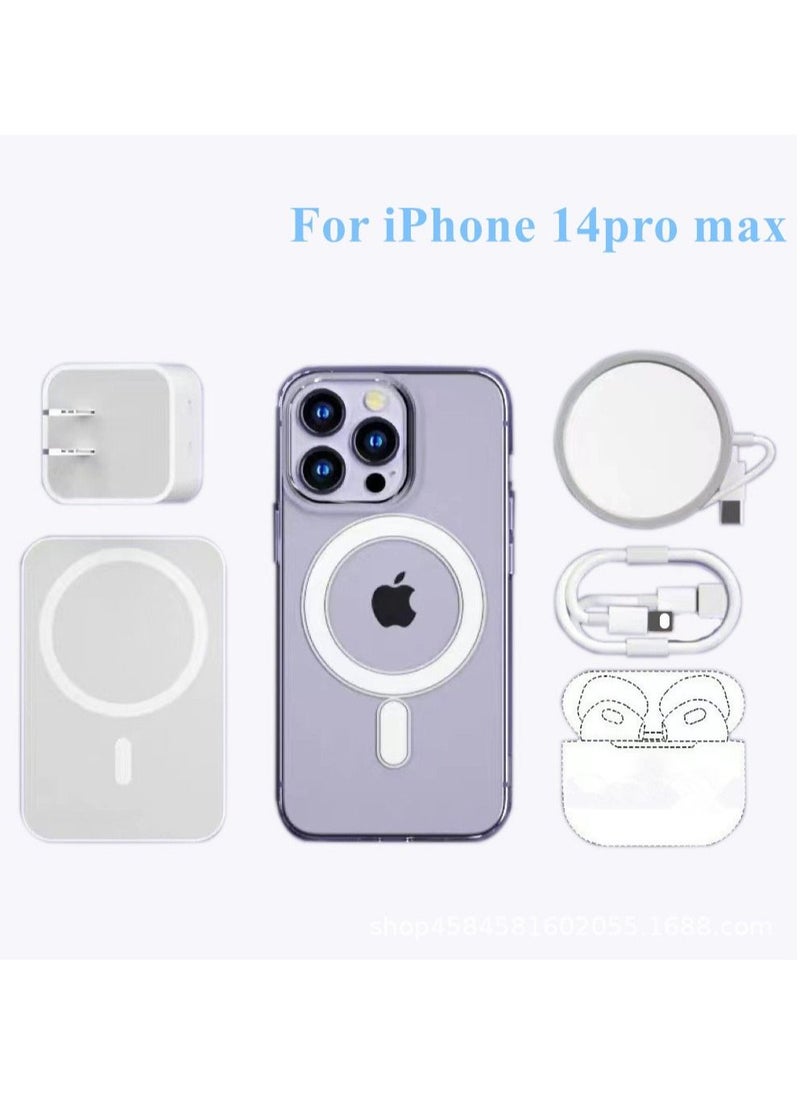 Generic - 35W Dual C Fast Charge Power Adaptor For iPhone 14 pro max  6-Piece Kit/5000mAh Power Bank/High-end Bluetooth Headphones/Magnetic protective case - Image 1