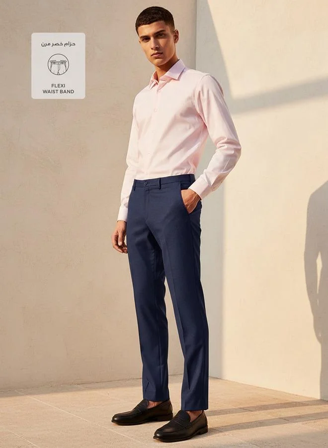 Splash FAV Blue Men Slim Fit Formal Trousers for Men | Best Price UAE