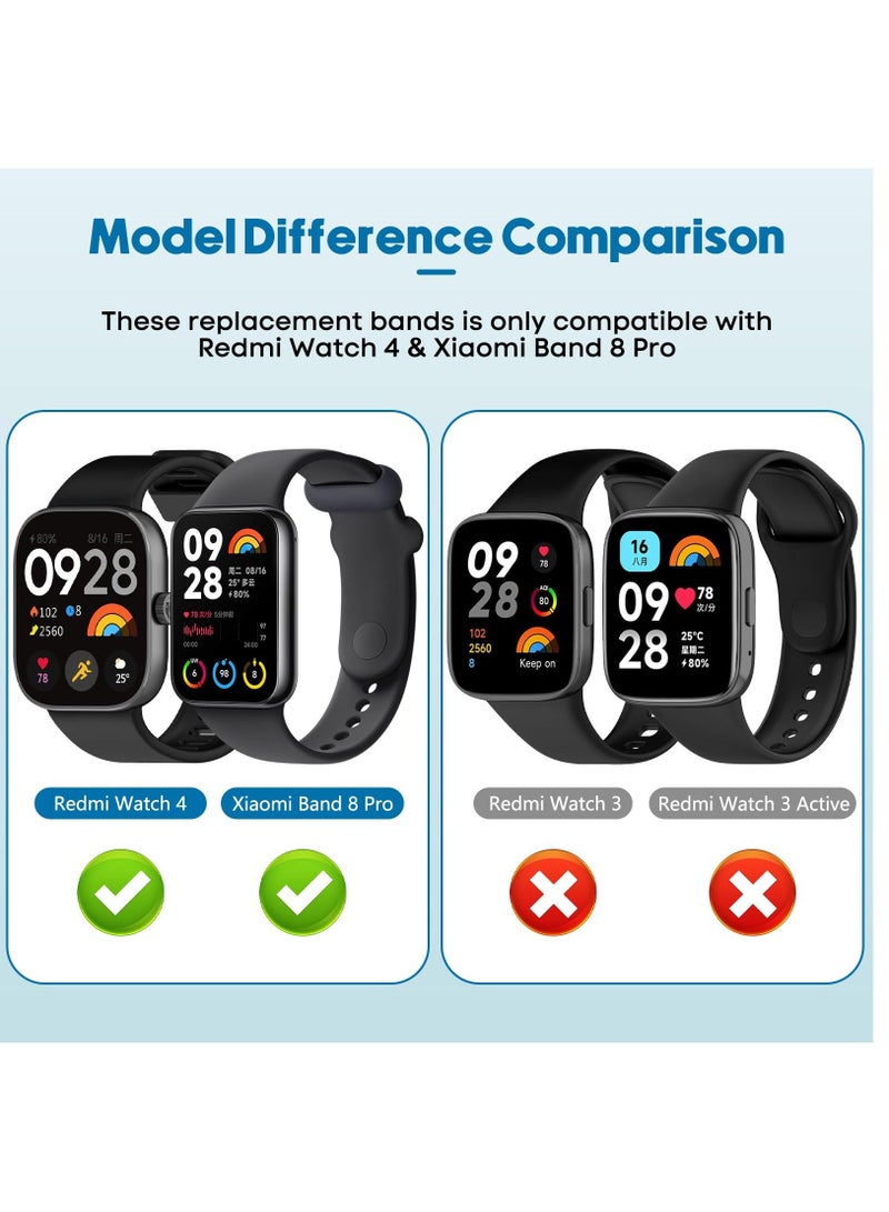 10 Straps Compatible with Redmi Watch 4 Smartwatch Watchband Xiaomi Band 8 Pro Straps Sport, Breathable, Silicone Strap for Redmi Watch 4 & Xiaomi Band 8Pro, Women Straps Men's Bands - Image 4