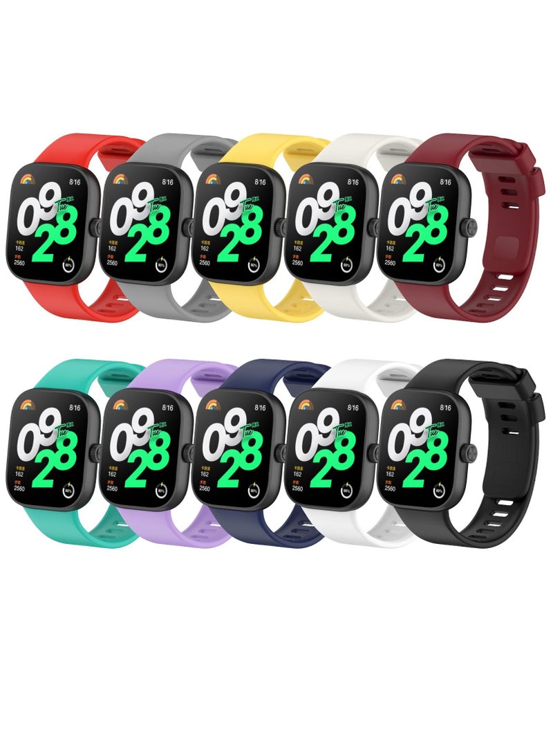 10 Straps Compatible with Redmi Watch 4 Smartwatch Watchband Xiaomi Band 8 Pro Straps Sport, Breathable, Silicone Strap for Redmi Watch 4 & Xiaomi Band 8Pro, Women Straps Men's Bands - Image 1