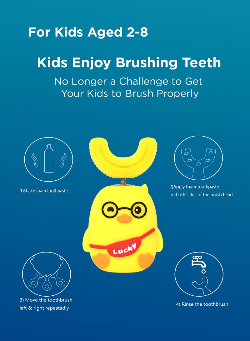 AFRA فرشاة أسنان كهربائية سوبر كلين يو جونيور صفراء، قابلة للشحن، 2 وضع للتنظيف، للأطفال من عمر 2-8 سنوات، ضمان لمدة 2 سنة-601205 - Image 5