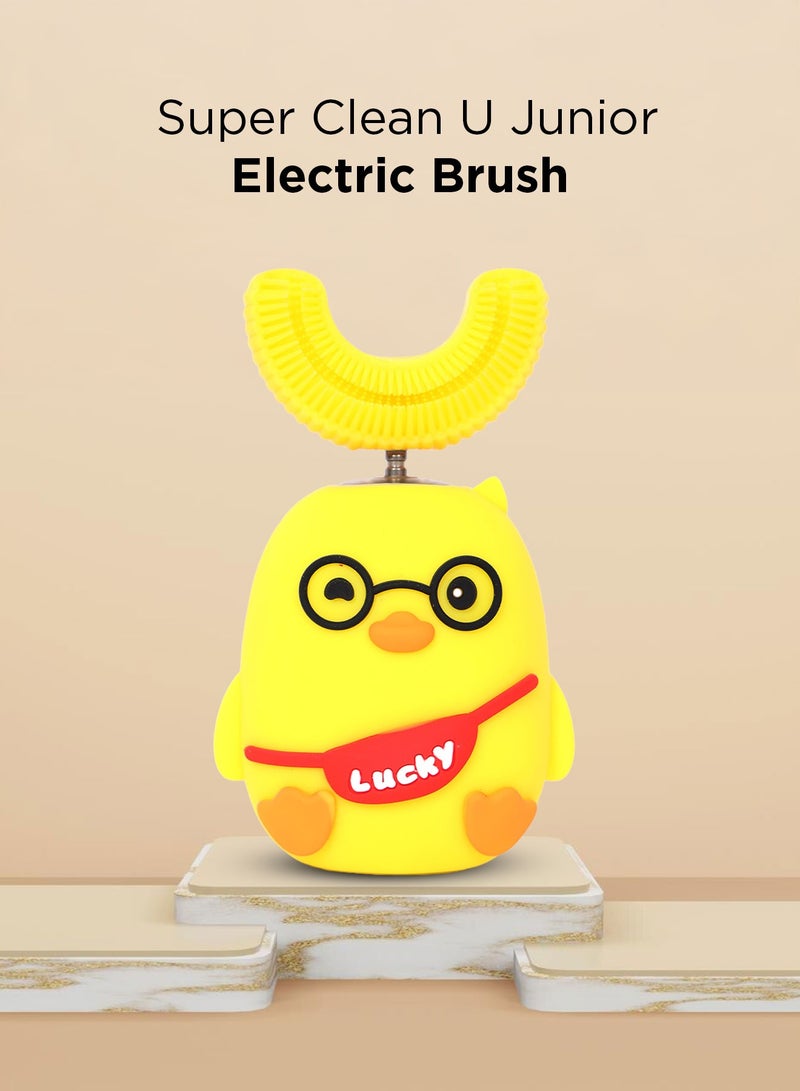 AFRA فرشاة أسنان كهربائية سوبر كلين يو جونيور صفراء، قابلة للشحن، 2 وضع للتنظيف، للأطفال من عمر 2-8 سنوات، ضمان لمدة 2 سنة-601205 - Image 2