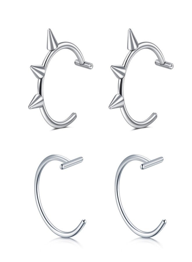 QWALIT Fake Nose Ring Fake Lip Piercing Fake Lip Ring Fake Nose Ring Hoop Fake Snake Bites Fake Lip Piercings Faux Lip Rings Fake Nose Piercing Clip on Nose Ring Spring, Metal, stainless-steel - Image 1