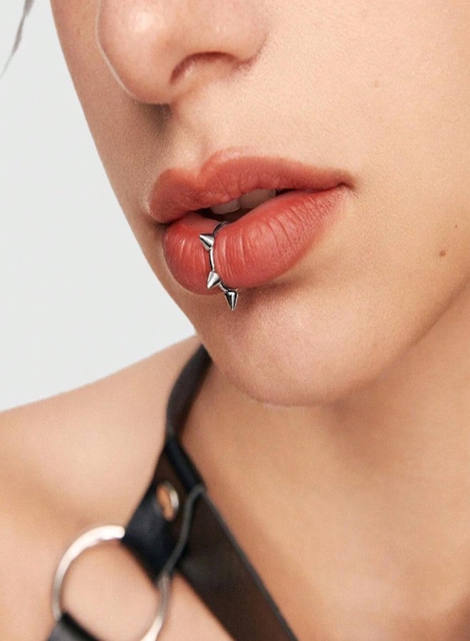 QWALIT Fake Nose Ring Fake Lip Piercing Fake Lip Ring Fake Nose Ring Hoop Fake Snake Bites Fake Lip Piercings Faux Lip Rings Fake Nose Piercing Clip on Nose Ring Spring, Metal, stainless-steel - Image 5