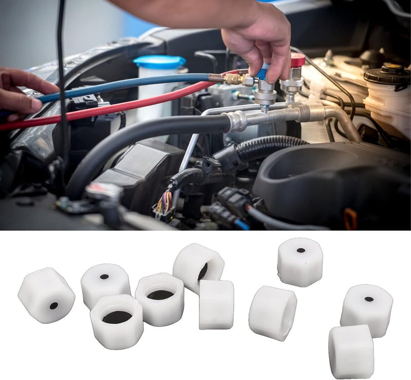 50PCS Car Air Conditioning Valve Caps, AC System Seal Kit, Strong Sealing Compact Size Valve Caps for Cars Trucks Engineering Vehicles with ABS Material (1/2in) - Image 2