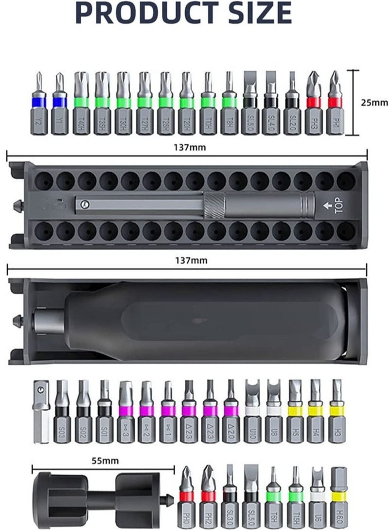 مجموعة مفكات براغي دقيقة 40 في 1 مجموعة لقم فيليبس سداسية مشقوقة مغناطيسية - Image 5