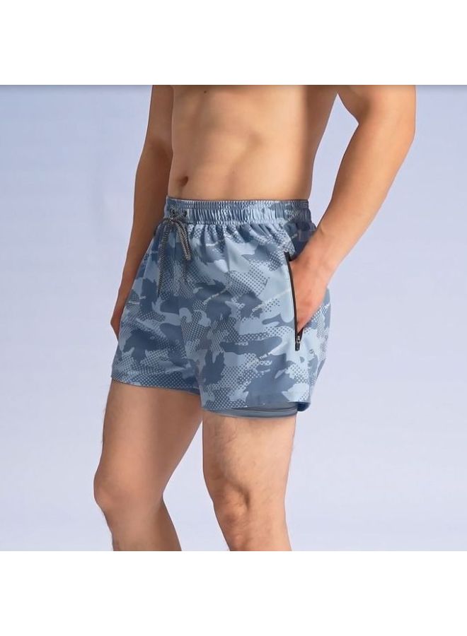 361° Men's Swim Trunks Anti-embarrassment Large Size With Pockets 5-point Beach Pants Adult Double-layer Swimming Sports Pants