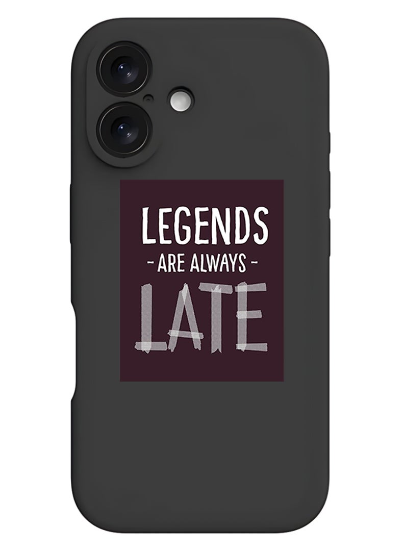 Theodor Protective Slim Fit Case Liquid Silicone Cover with Full Body Protection Anti-Scratch Shockproof Case For Apple iPhone 17 (Black) legends are always late - Image 1