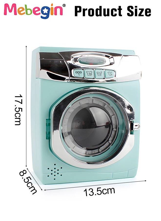 MEBEGIN - Kids' Washing Machine with Realistic Sounds, Interactive Toy Laundry Machine, Creative Cleaning Toy Set, Play House Toy, Ideal Gift for Kids, 3 AA Batteries Required(Not Included), 13.5*8.5*17.5cm - Image 1