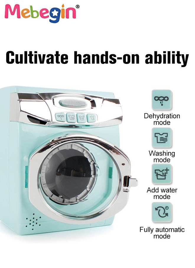 MEBEGIN - Kids' Washing Machine with Realistic Sounds, Interactive Toy Laundry Machine, Creative Cleaning Toy Set, Play House Toy, Ideal Gift for Kids, 3 AA Batteries Required(Not Included), 13.5*8.5*17.5cm - Image 1