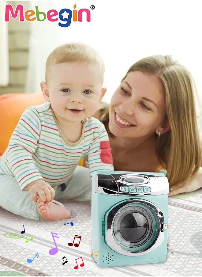 MEBEGIN - Kids' Washing Machine with Realistic Sounds, Interactive Toy Laundry Machine, Creative Cleaning Toy Set, Play House Toy, Ideal Gift for Kids, 3 AA Batteries Required(Not Included), 13.5*8.5*17.5cm - Image 1