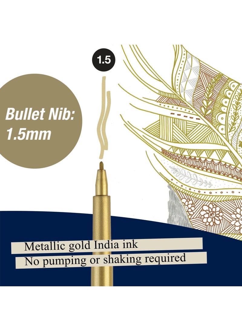 FABER-CASTELL - Faber Castell Pitt Artist Pen Drawing Pencil 1.5mm No 250 Gold - Image 1