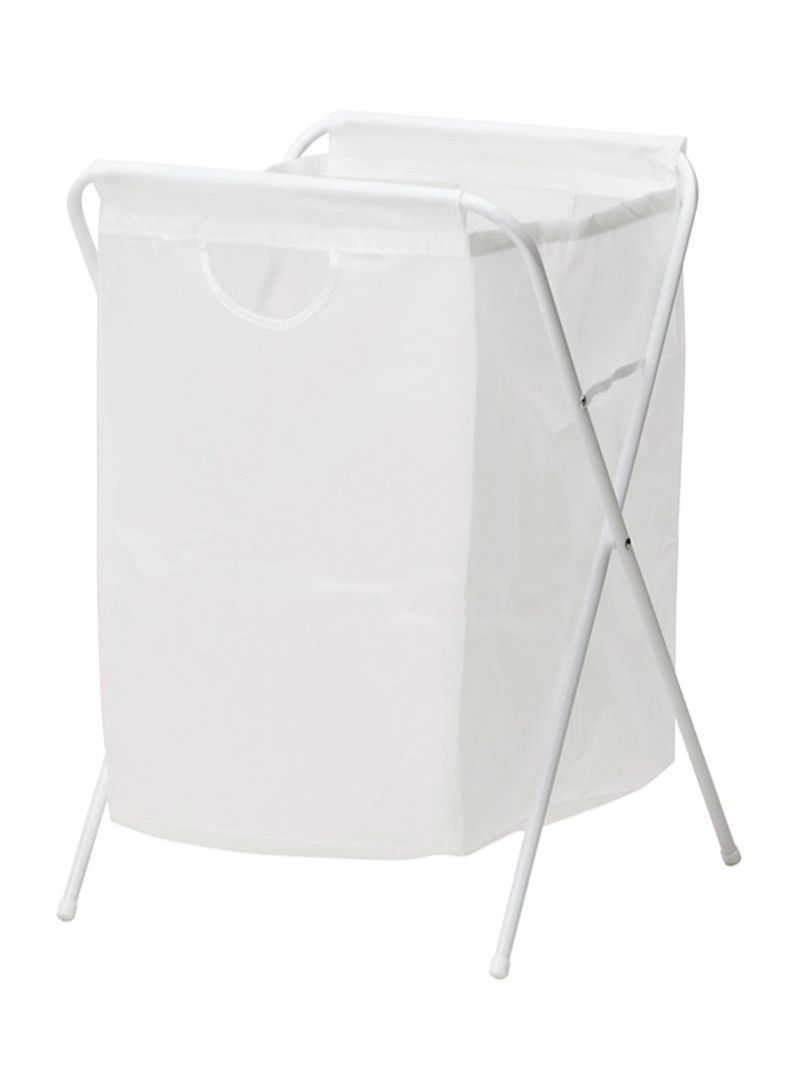 Jall White laundry basket with stand - Image 1