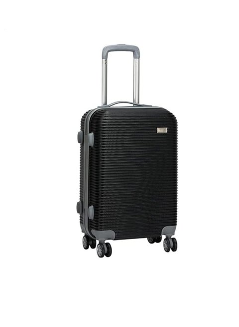 20" Spinner Luggage Bag Black with TSA Lock; Double Zipper and Expandable; Made of ABS